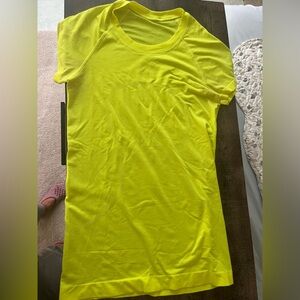 lululemon athletica Bright Yellow Short Sleeve Tee